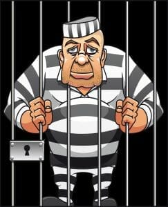 Cartoon picture of an inmate that needs a bail bondsman in St. Louis County